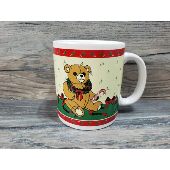 Vintage Holiday Christmas Teddy Bear Coffee Mug Cup - Picture 3 of 7